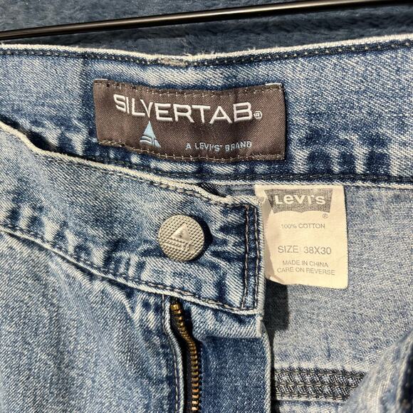Vintage LEVIS SILVERTAB Carpenter‎ Light Blue Jeans 100% Cotton Men’s Size 38X30 - Picture 5 of 7